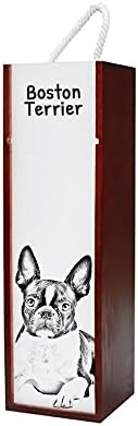 בוסטון טרייר, קופסת יין מעץ עם תמונה של כלב