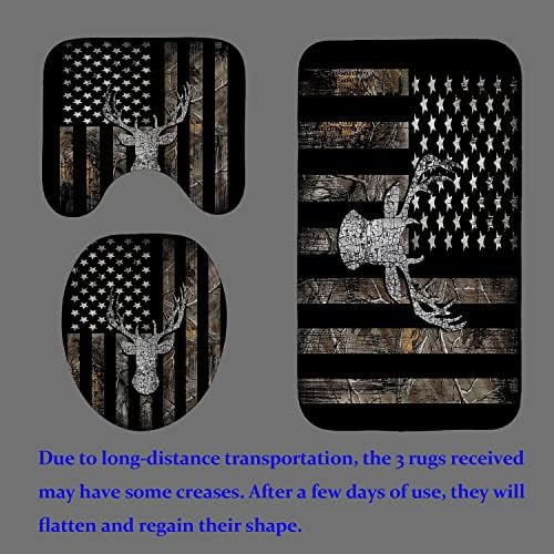 קמיל ואנדרו 4 יחידות/וילון מקלחת קאם סט, דגל אמריקאי שחור אייל אייל אייל חיות בר חיה ציד חורש