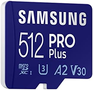 Samsung Pro Plus + Reader 512GB MicroSDXC עד 160MB/S UHS-I, U3, A2, V30, Full HD & 4K כרטיס זיכרון UHD