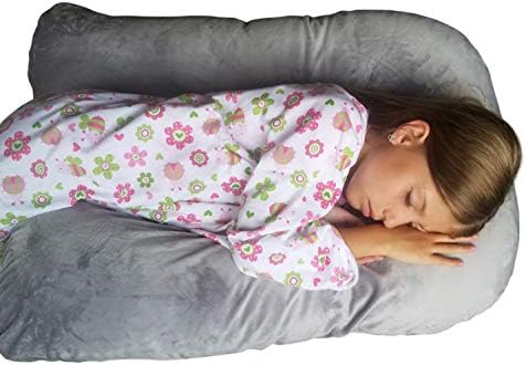 כרית שינה לפני השינה עם כיסוי רחיץ נשלף-צבע אפור