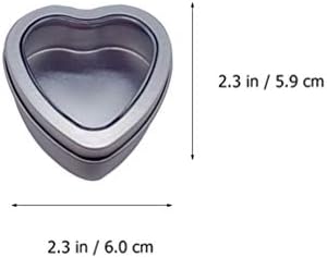 קבילוק דקורטיבי מגש אגוזי מתנת סט 24 יחידות לב מתכת פחיות ריק פחיות פח יכול עם ברור חלון מכסים