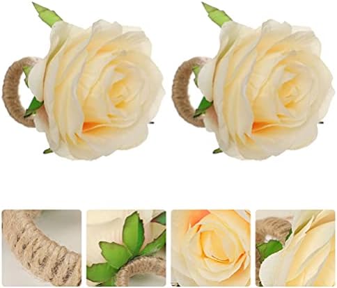 צמחי עיצוב וינטג 'של קאבילוק תפאורה 2 יחידות מפיות פרחים טבעות מפיות ורדים מחזיקי מפיות מפית אבזמים של סרוויטה