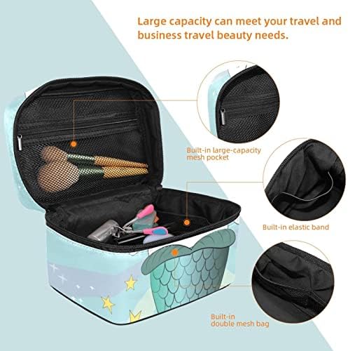תיק איפור נסיעות של Yoyoamoy עם תא, ים חמוד חד קרן קוסמטיקה קוסמטית בהתאמה אישית תיבת יופי מארגן