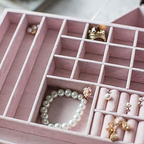 קופסת תכשיטים של UXZDX לנשים, מארגן תכשיטים של שרשרת תאים עם מחזיק תכשיטים נעילה לעגילים טבעות צמידים