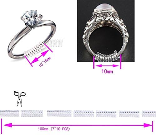 בלתי נראה טבעת גודל שמאי עבור רופף טבעות-טבעת משמר, טבעת סייזר, 4 גדלים להתאים כמעט כל טבעת.