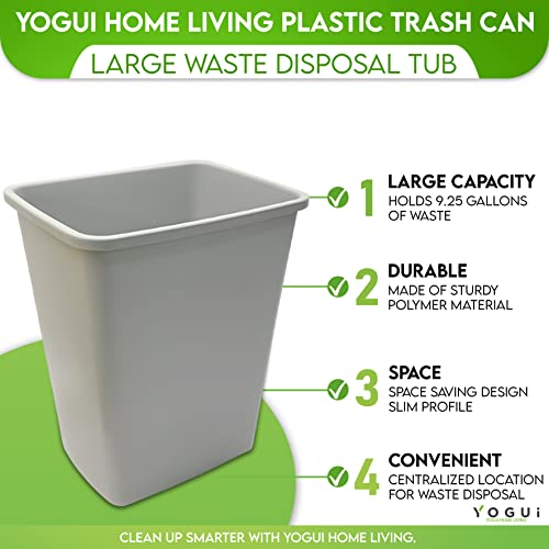 יוגוי בית חיה פלסטי פח אשפה - פח אשפה מקורה לשימוש במטבח, בית, משרדים ומסחרי - אמבט פסולת פסולת גדולה,