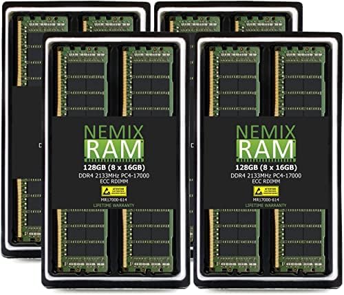 128GB DDR4-2133MHz PC4-17000 ECC RDIMM 2RX4 1.2V זיכרון שרת רשום על ידי NEMIX RAM