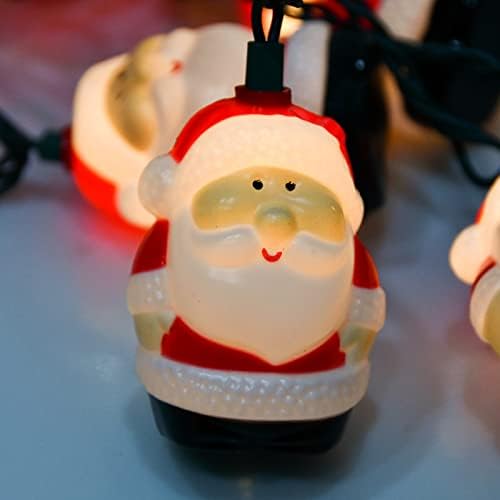 10 אור סנטה ראש אור אור - 8.5ft חג המולד של סנטה קלאוס קישודים אורות מיתר עם 10 אורות קישוטי סנטה קלאוס
