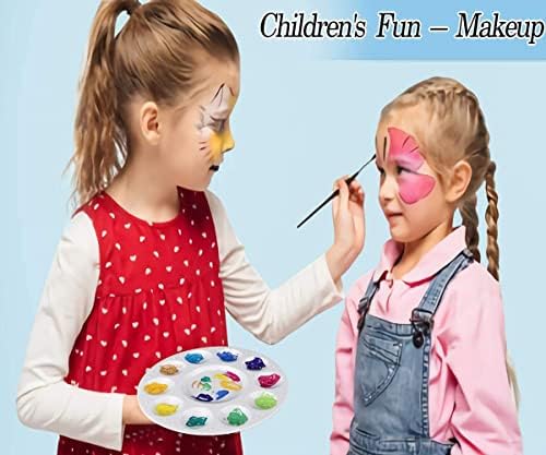 100 יחידות לוחות מגש צבע לילדים, משטח צבע פלסטיק עם 10 בארות, איניפוס אקריליק אמן צבע מגש צבעים לילדים,