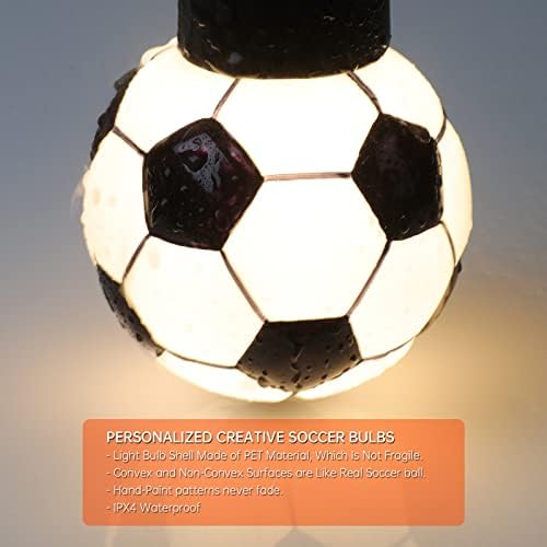 נורת מנורת כדורגל אומד, מתנות כדורגל לבנים ולבנות, עיצוב כדורגל לחדר בנים ומסיבת יום הולדת כמו 26 4 וואט