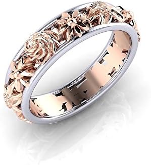 נשף רוז גולדפילד פרח טבעת אופנה 925 סטרלינג כסף תכשיטי נישואים