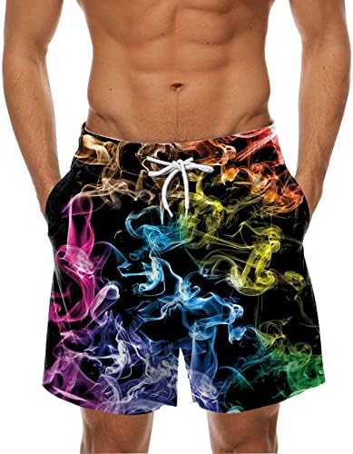 מכנסי לוח לגברים קצרים באופנה בגדי ים בוקסר מתאגרף נושם הדפס מצחיק אימון אתלטי אימון בהוואי חוף חוף