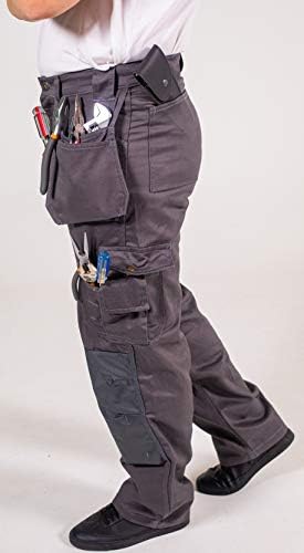 מכנסיים לבניית קורדורה של פאשיו גברים מכנסיים נגר כלי שירות כיסים מכנסי בטיחות ללבוש מכנסי בטיחות בברך כבדה