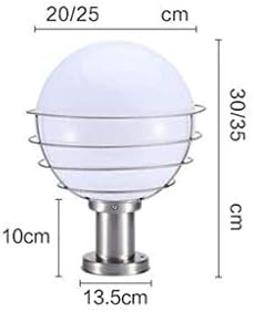 מנורת עמוד נירוסטה של ​​לוקו מנורת גן כדור אטום למים, מלפכת אקריליק לבנה, קישוט תאורת גן וילה