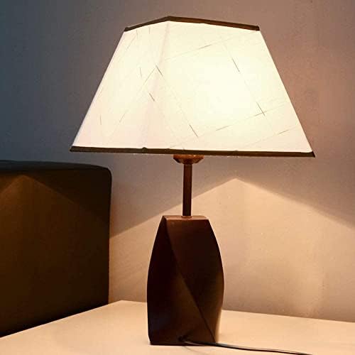 מנורה שולחן ליד המיטה LED E27 עמרית עץ עץ עץ עץ מנורת עץ פשוט לימוד בד שולחן מנורה עמעום עמעום שולחן דקורטיבי