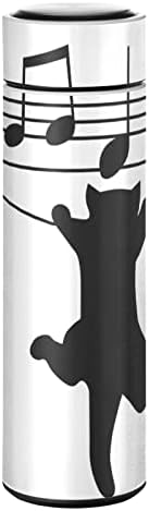 קטאקו חתול מוסיקה הערה בקבוק מים מבודדים 16 גרם בקבוק תרמוס פלדה אל חלד לשתות מי קפה כוס ספל נסיעות רחב לשימוש