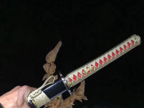 Glw katana ull tang בעבודת יד יפנית חרב סמוראית קטנה 1095 להב פלדת פחמן חדה שקית ברוקד מתנה