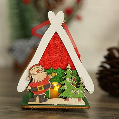 חג המולד קישוטי חג המולד עץ בית בית צעצועי צבעוני עץ בתי זוהר של חג המולד עץ בית