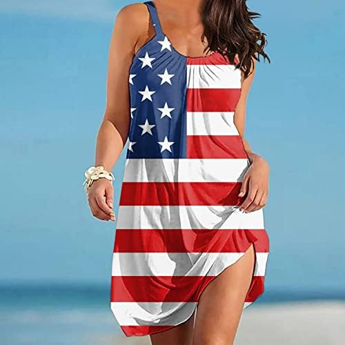 מיאשוי קל משקל קיץ שמלת יום העצמאות לנשים בתוספת גודל אופנה אמריקאי 4 של יולי אלגנטי או צוואר ג ' ינס