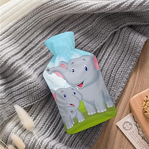 בקבוק מים חמים של פיל עם כיסוי רך לדחיסה חמה וטיפול בקור להקלה על כאבים 6 על 10.4 אינץ