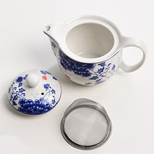 קוטדיק כחול כחול -לבן קומקום חרסינה, קומקום קומקום קרמיקה, סט תה של קונג פו, ערכת תה חרסינה סט פרח