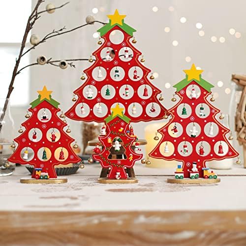 2023 עץ חג המולד לילדים בעבודת יד DIY סטריאו מעץ עץ חג המולד פריסת קישוטי חג המולד קישוטים