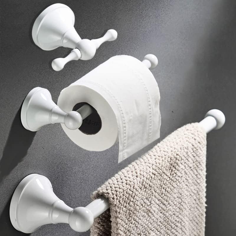 ערכת אביזרי אמבטיה ערכת חומרת אמבטיה לבנה, פליז קיר יצירתי וו חלוק, WC, WC מגבת נייר מחזיק טבעת