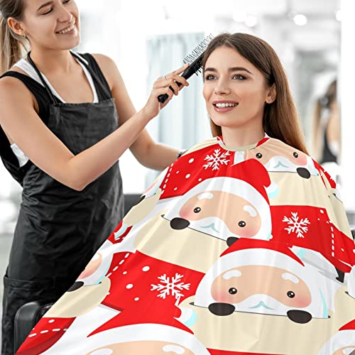Visesunny Barber Cape עם נושא חג המולד סנטה קלאוס פוליאסטר שיער חיתוך סלון קייפ סינר אנטי-סטטי תספור