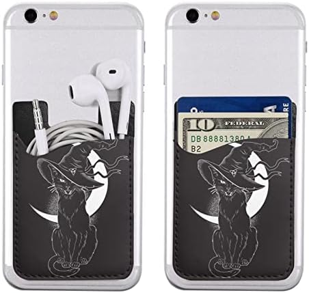 חבילת כרטיסי טלפון נייד מכשפה חתול שחור חתול שחור מכשפה מכשפה טלפון נייד מקל על מחזיק כרטיסי הטלפון