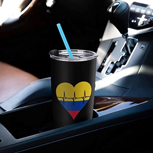 אהבה קולומביה פעימות לב פלסטיק ספל אבק קפה מבודד כוס מכונית עמידה כוס קפה ספל קפה
