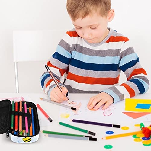 בית הספר מתעלם עפרון דבורים קטנות נרתיק עט צבע צבעוני נערות ניידות מארגן שולחן שקית קוסמטיקה 7.5x3x1.5in