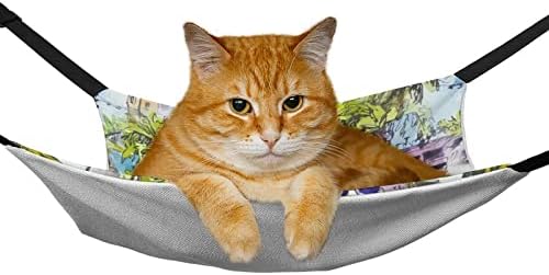 חתול כלוב ערסל קוקוס עץ לחיות מחמד נדנדה מיטת מתאים כלוב כיסא רכב מקורה חיצוני 16.9איקס 13