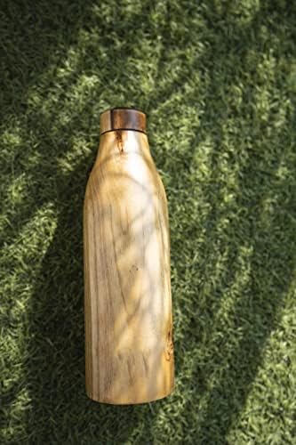 בקבוק נחושת מעץ DVAAR מודרני בקבוק מים ידידותי לסביבה טיק חיצוני חיצוני 500 מל מתנה ביתית כושר יוגה אביזר