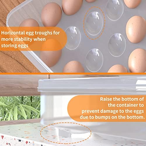 מיכלי ביצה שטניים 77 ליטר עם מכסה, מחזיק ביצים מפלסטיק למקרר וכוס מדידה מזכוכית בורוסיליקט גבוהה 77 ליטר
