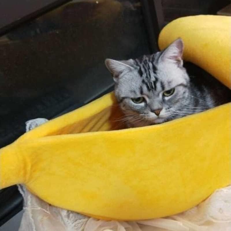 בננה חתול מיטת בית בננה גור כרית מלונה חתול חם אספקת מחצלת מיטות חתולי גורים