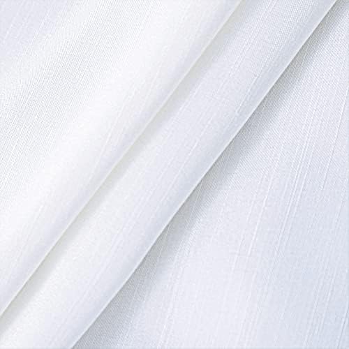 Biscaynebay עוטף סביב חצאיות המיטה עם פינות מפוצלות למיטות קווין 15 טיפה, ראפלס אבק אלסטי לבן