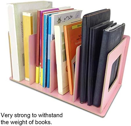 מתלה ספרים של Esaah, מעץ DIY שולחן עבודה מדף ספרים ספרי מדף ספרים מחזיק מגזין אחסון DVD לסטודנטים לילדים