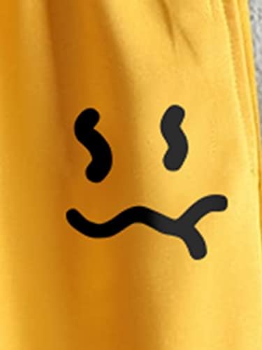 תלבושות 2 חלקים של אויואנג 'תלבושות מכתב ירח הדפס שרוול קצר חולצה חולצה וחולצת מכנסי כיס שורקים