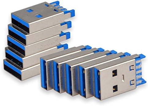 מחבר נמל זכר של USB 3.0 9 פינים, Conwork 10 חבילה ישר הלחמת הלחמה מתאם החלפת תיקון USB