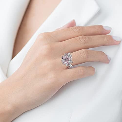 טבעות בנות זירקון זירקון טבעת פרחים תכשיטים ליום הולדת אביזרי יום הולדת הצעה למתנה טבעת מסיבת אירוסין