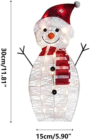 3 חלקים 2022 תאורת חג המולד איש שלג חוץ חיצוני קישוט 20 אורות מואר לפני איש שלג עם תאורת סוללה מלאכותית