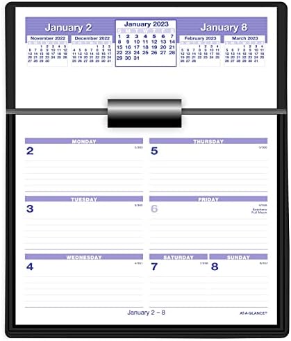 לוח השנה AT-A-Glance 2023 לוח השולחן והבסיס, Flip-A-שבוע, 5-1/2 x 7, סט שלם, דפים כלולים