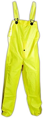Magid P7819 גשם מאסטר ויניל מכנסי ביב מצופים עם רצועות אלסטיות וזבוב כפתור, צהוב, גדול
