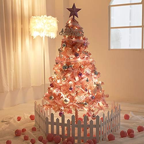 עץ חג המולד מלאכותי של 9.8ft נוהר, עץ חג המולד צירים פרמיום עם נורות LED וקישוט