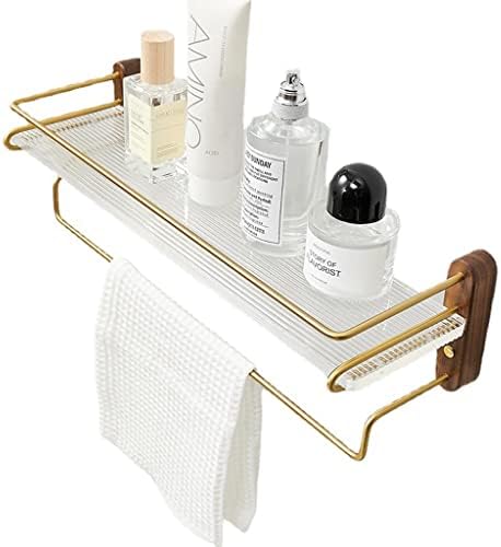 DVTEL Acrylic אמבטיה מדף אגוז כיור אמבטיה קיר קיר רכוב על מתלה אחסון שאינו מחודד מתאים לחדר אמבטיה
