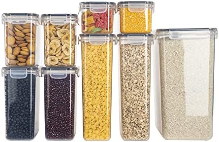 שרומן מיכלי אחסון מזון יבשים אטומים גדולים 8.5 ליטר / 300 אונקיות דלי אורז, מיכלי פלסטיק ללא פלסטיק עם תוויות 9