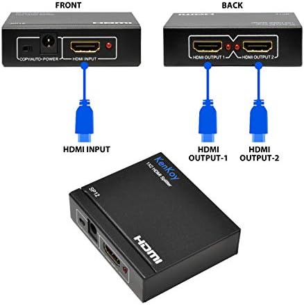 4K HDMI Splitter 1 In & 2 Out מאת Kenkoy - 4K @ 30Hz 1x2 כפיל
