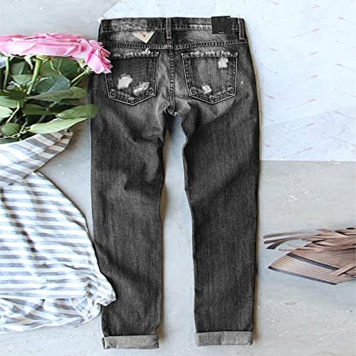 מיאשוי מעצב רחב רגל מכנסיים לנשים נשים ג 'ינס עצמאות יום הדפסת קרע מכנסיים ז' אן מכנסיים לנשים המפלגה