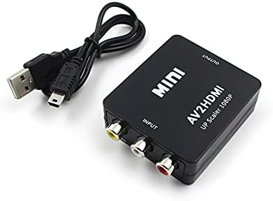 מחברים 1080p HDMI MINI VGA ל- RCA AV AV CORPOSITE CONVERTER עם 3.5 ממ AUDIO VGA2AV / CVBS + AUDIO ל- PC