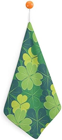 מגבת יד של Lurnise St. Patrick's Clover's Shamrock משאיר מגבות יד עיצוב מגבות למגבות עיצוב לספורט